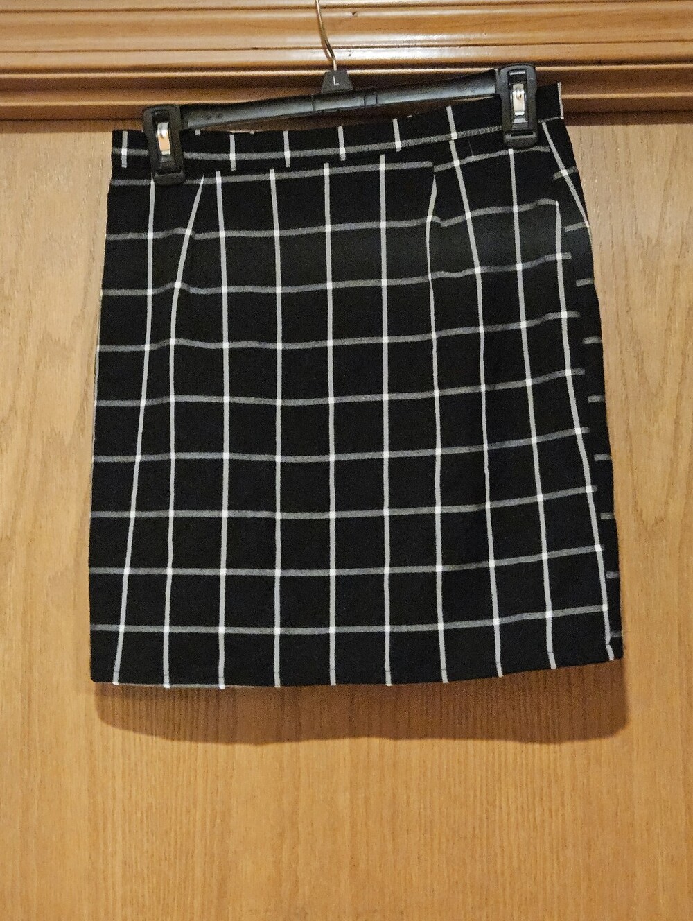 NWOT Nasty Gal Black Windowpane Pencil Skirt - Classic Check